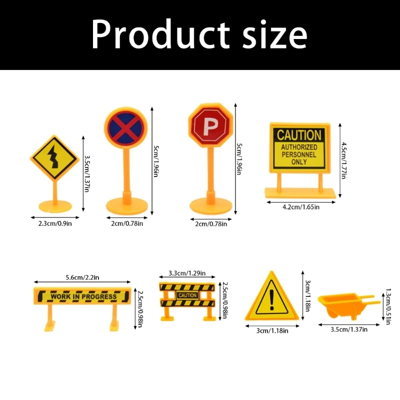 Interactive ป้ายจราจรสำหรับตุ๊กตา House Miniature ฉากเมืองการตั้งค่า 8PCS ป้ายถนนเด็กการศึกษาบทบาทเล่นของเล่น 15UB