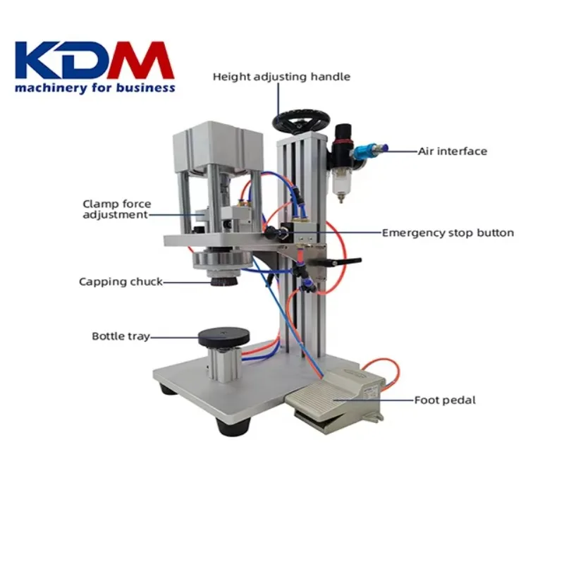 Pneumatic Perfume  Portable Capping Machine  for Perfume Bottles of Different Shapes with High Sealing Pass Rate