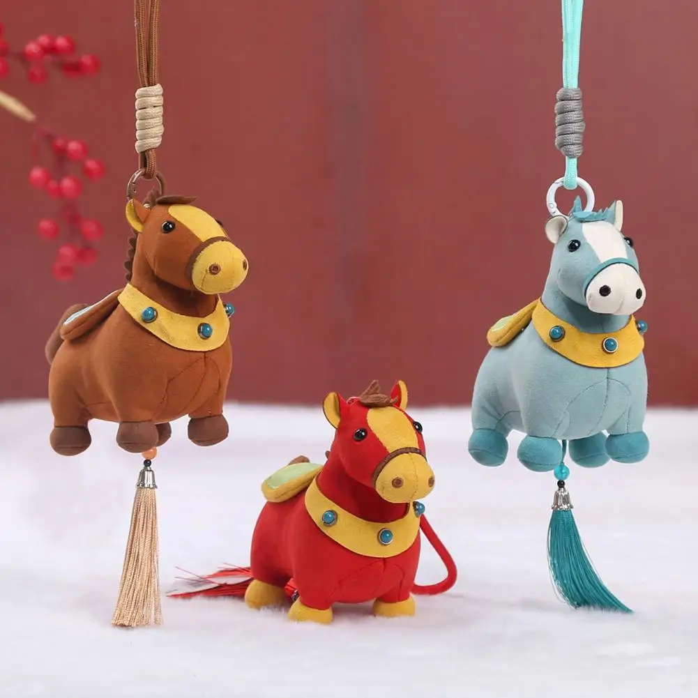 Doll Keychain Zodiac Pony Plush Keychain Soft Stuffed Cartoon Horse Pendant Birthday Gift for Girls Boys Family Friends Reusable