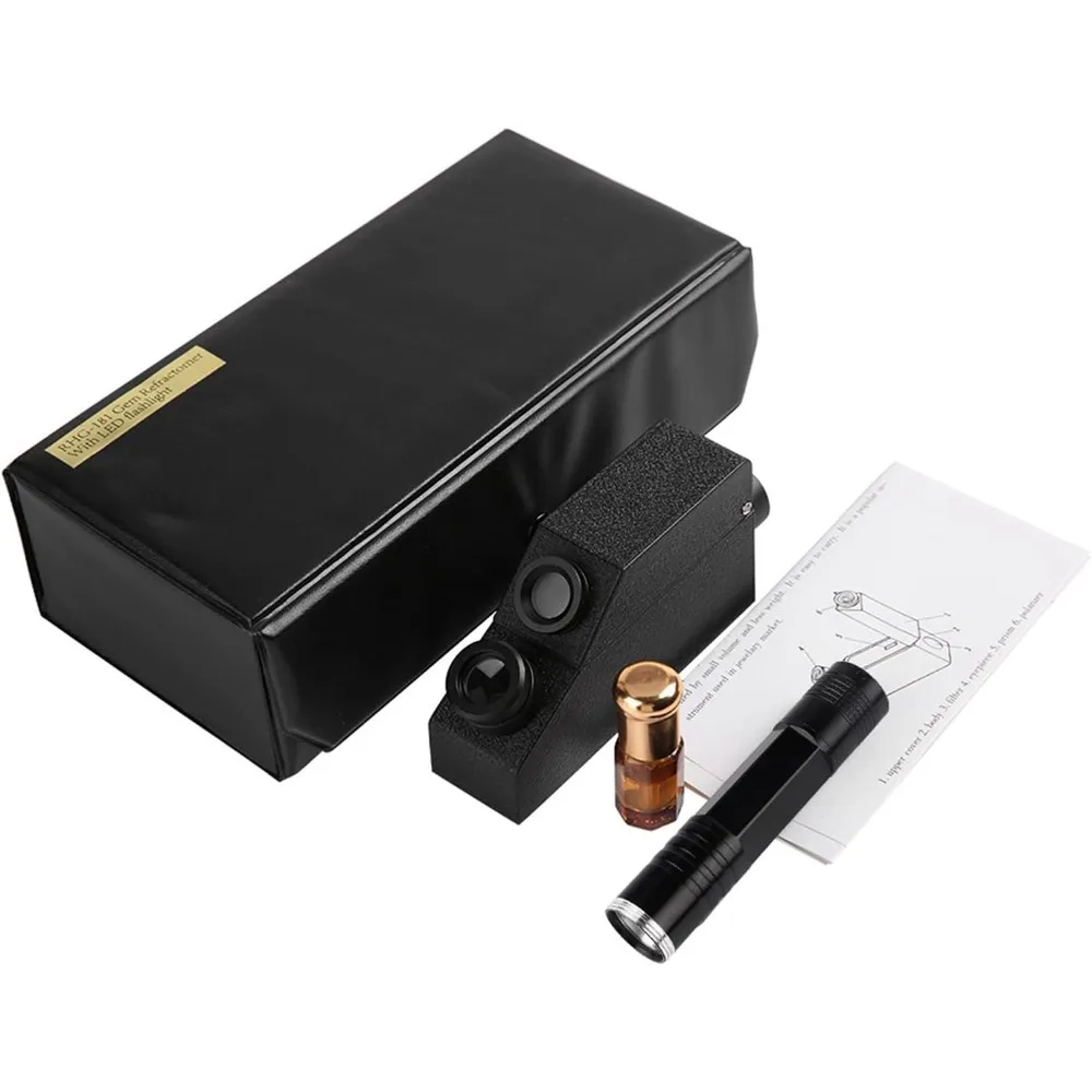

Gem Refractometer Professional Jewelry Test Tool with Reflective Index Fluid for Gemstone Identification