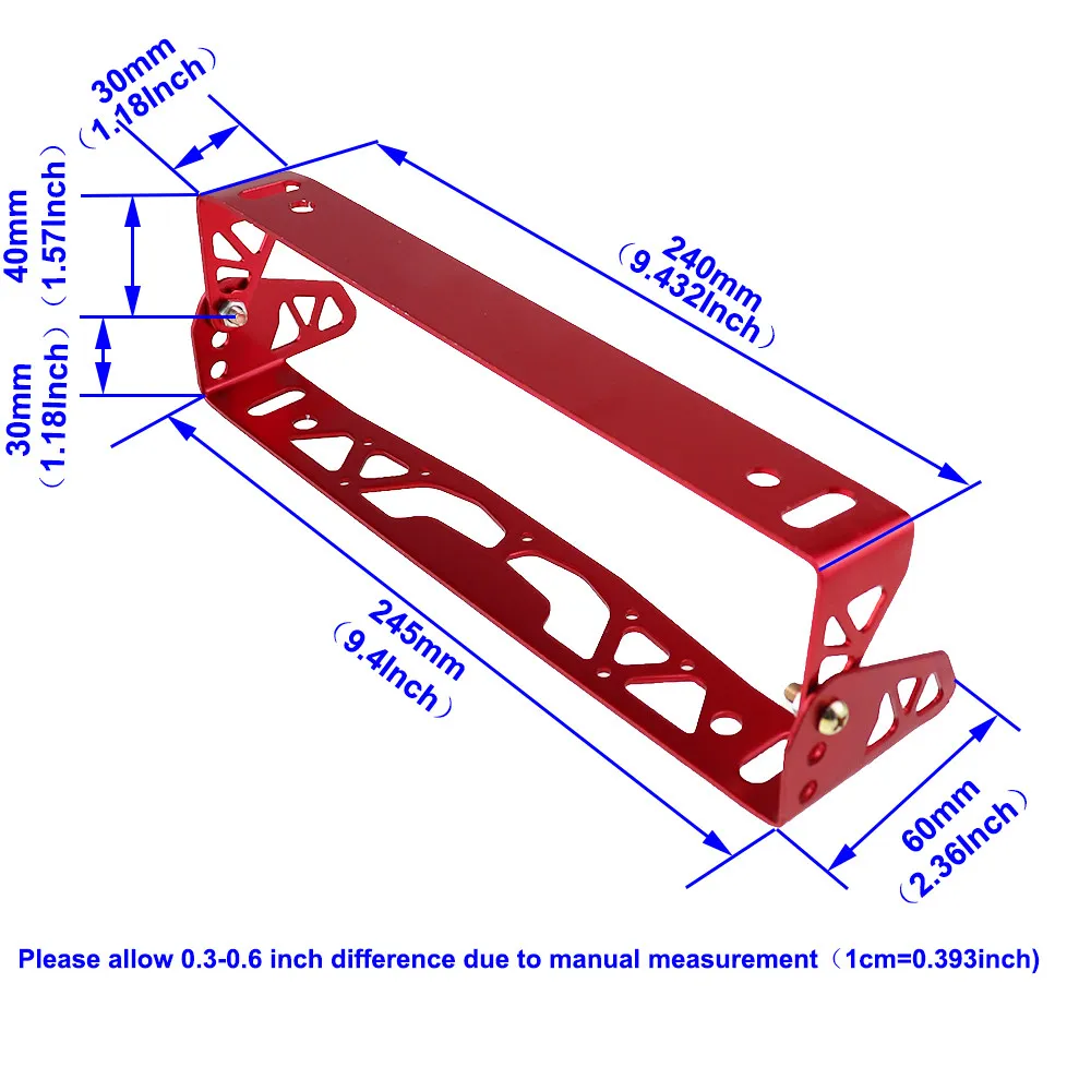 Car modification aluminum alloy license plate holder rotating adjustable angle modification racing car