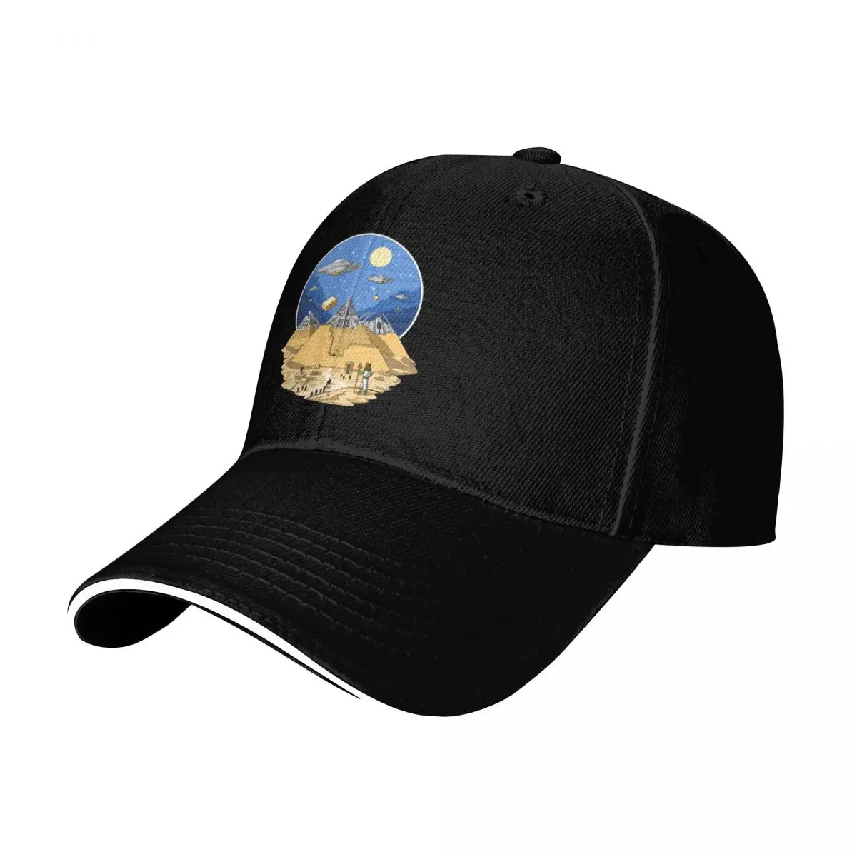 Aliens Bulding Egyptian Pyramids Baseball Cap Outdoor Golf Running Hiking Summer Beach Travel Streetwear Hip Hop Trendy