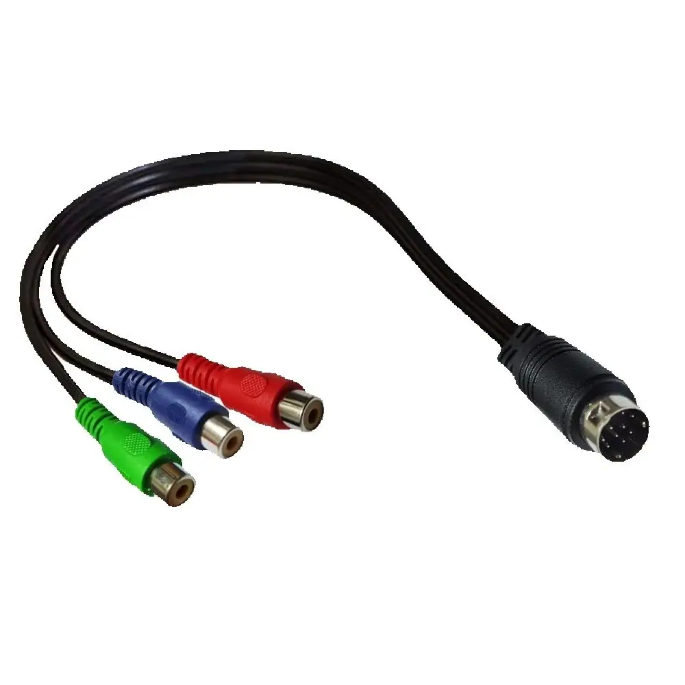 1FT 9 PIN S-VIDEO to 3 RCA RGB Component Video Adapter Cable MMI AV Cable for HDTV TV