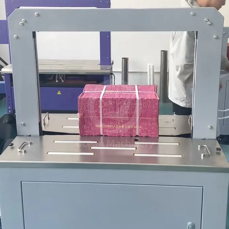 Fully Automatic Wooden Box Corrugation Strap Bundling Machine Tape Bundle Pack Machine