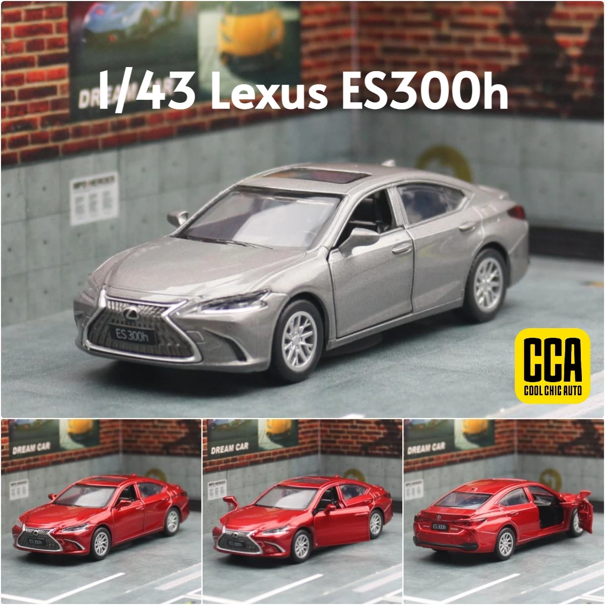 1/43 Lexus ES300h Toy Car Diecast Miniature Metal Model Pull Back Doors Openable Educational Collection Gift for Kid Match Box