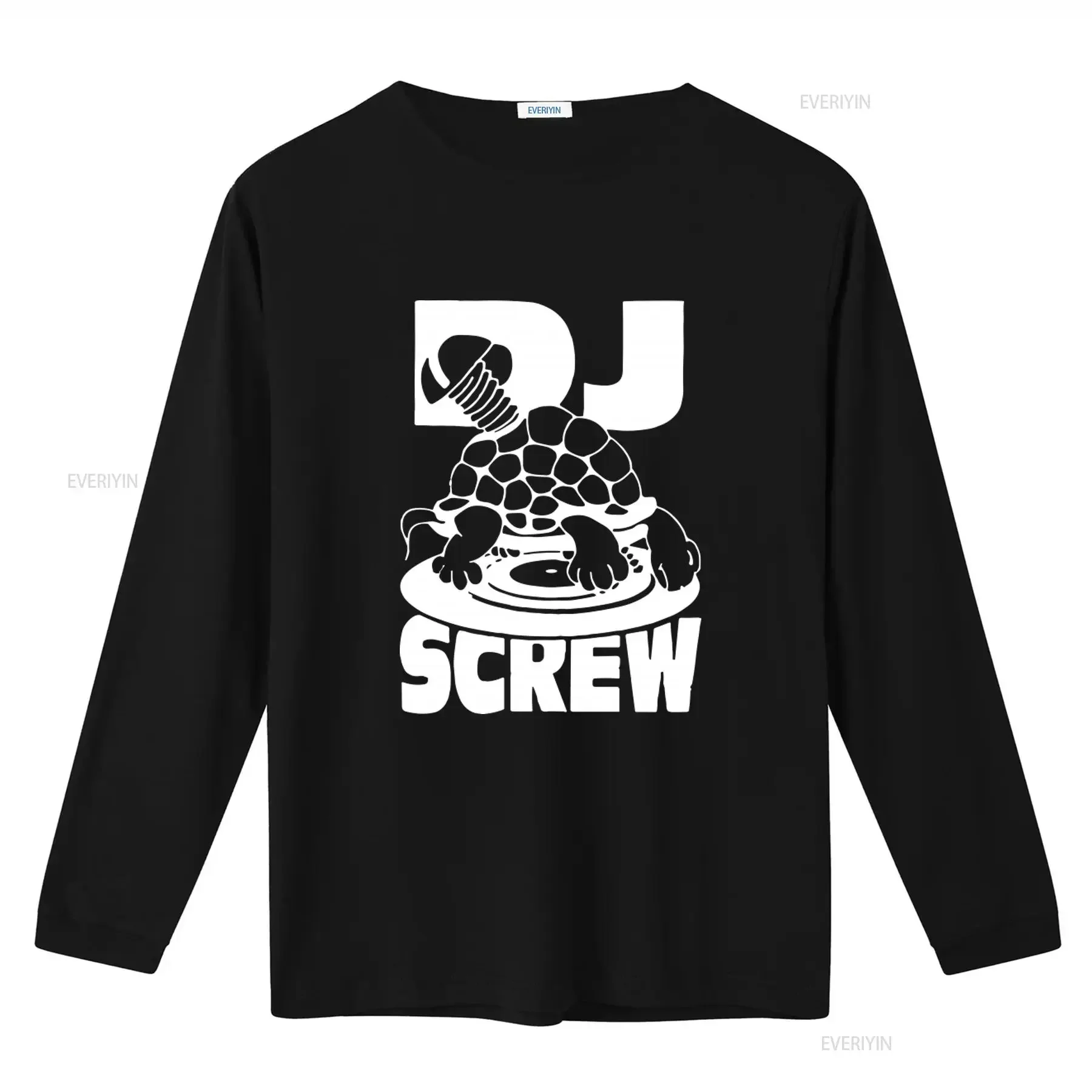 DJ Screw Turtle Print T Shirt for Streetwear Hip Hop Style vintage Washed Versatile Stylish Casual homme Slightly Breathable