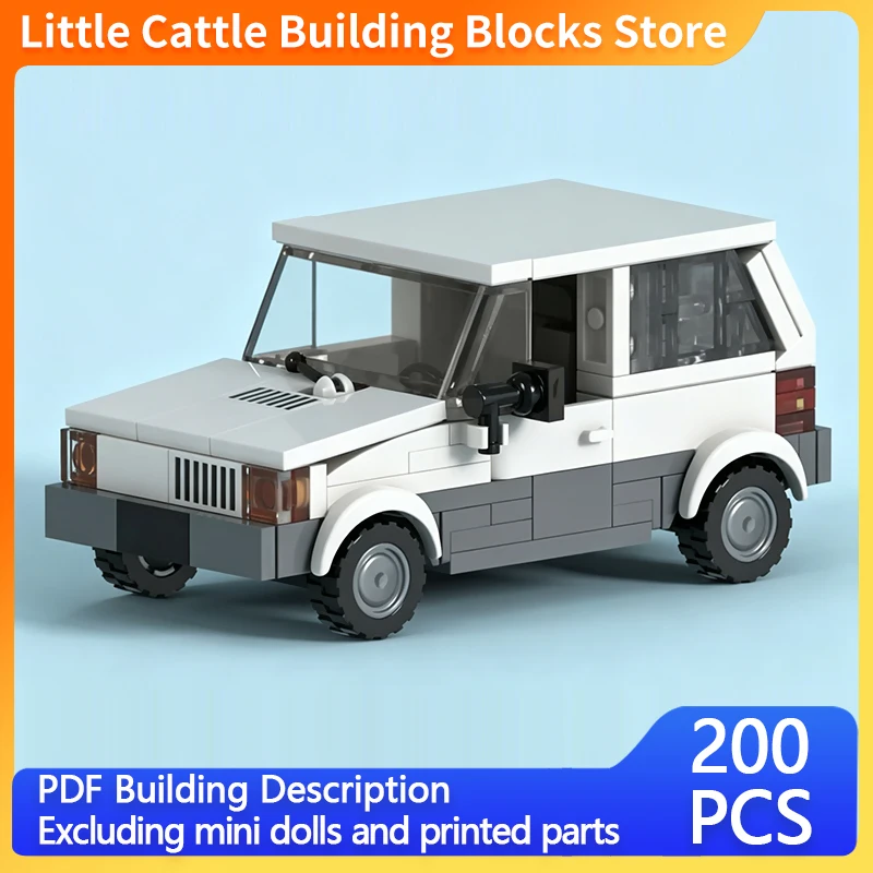 City Car Model MOC Building Bricks Mini White Family Car Modular Technology Gifts Holiday Assemble Children Toys Suit