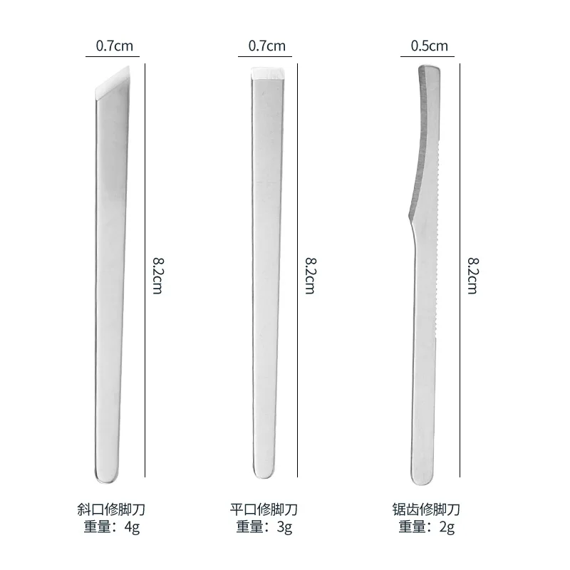 Roestvrijstalen voetreparatieset, huishoudelijk exfoliërend mes 3-delige set, voetreparatietool