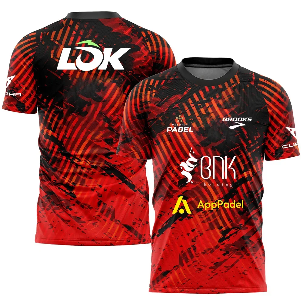 تي شيرت Padel للتنس، زي تنس سريع الجفاف وجيد التهوية، زي المنافسة الأولمبية، تي شيرت صيفي بأكمام قصيرة