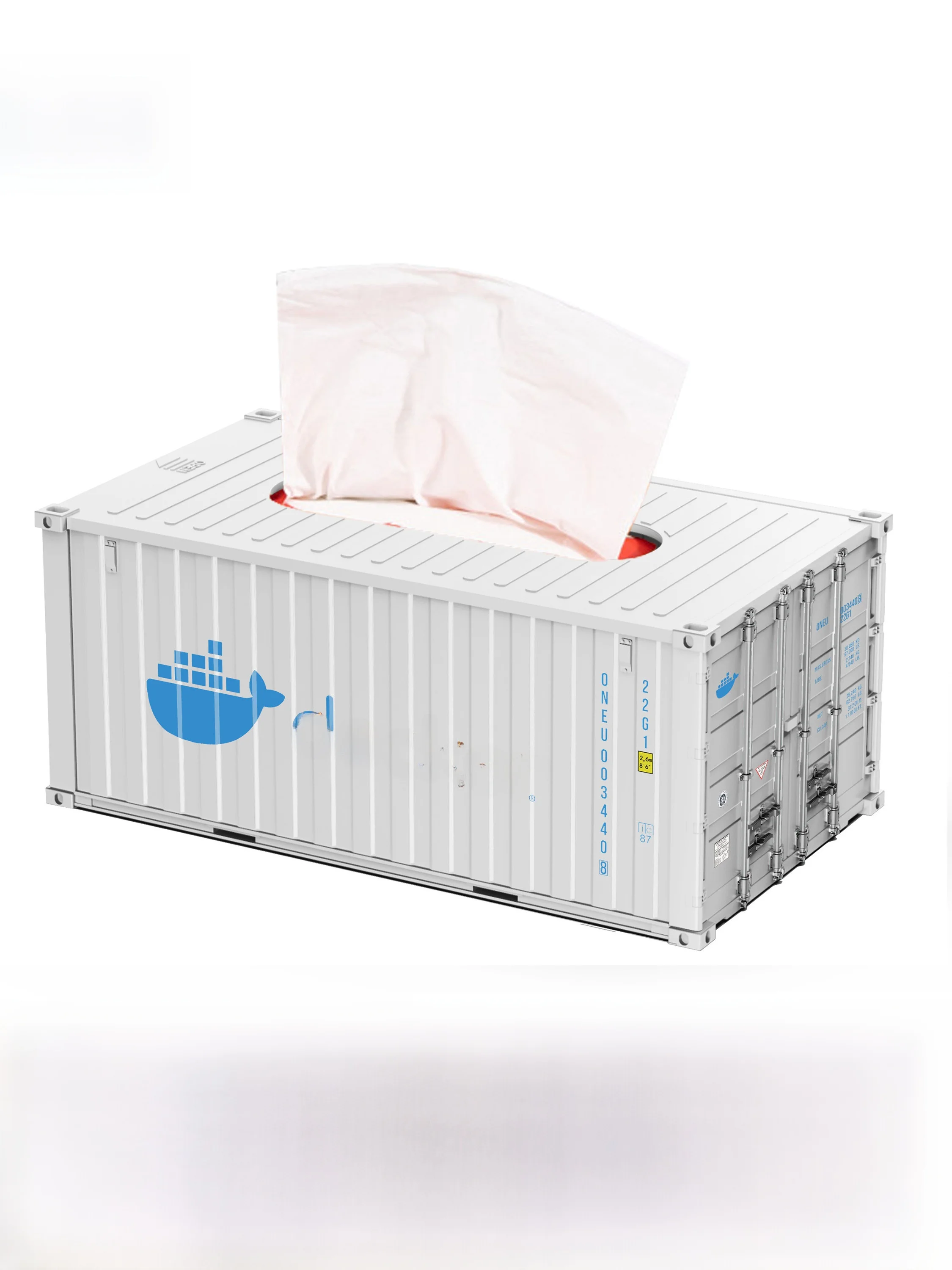 Creative Simplicity Model Shipping Container Tissue Box Storage Box Gift Rectangular Top Opening Easy Assembly Plastic Material