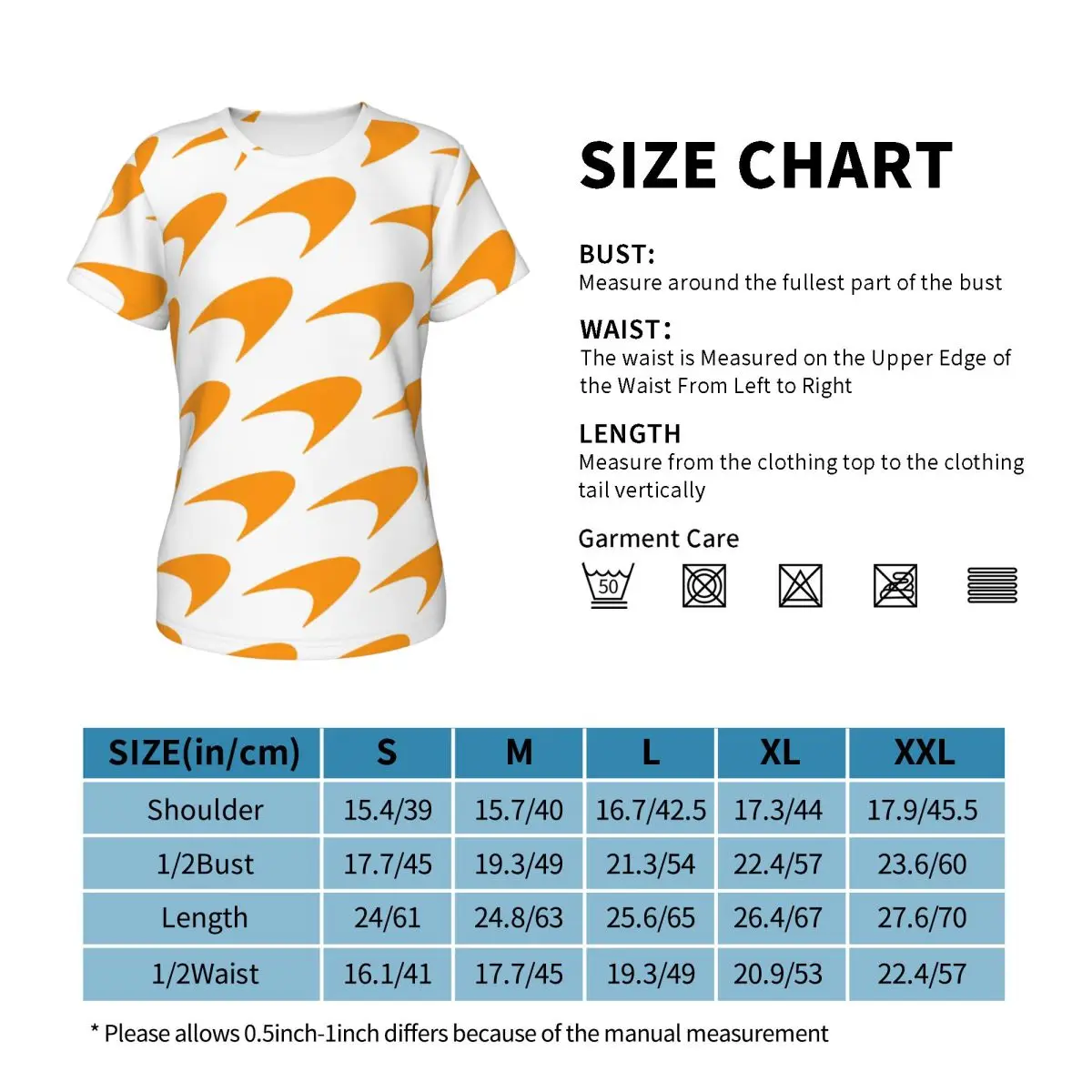 M-McLarens Papaya Logo T-Shirt Women Short Sleeve T Shirts Round Neck Streetwear Cotton Summer Tees Streetwear - view 6