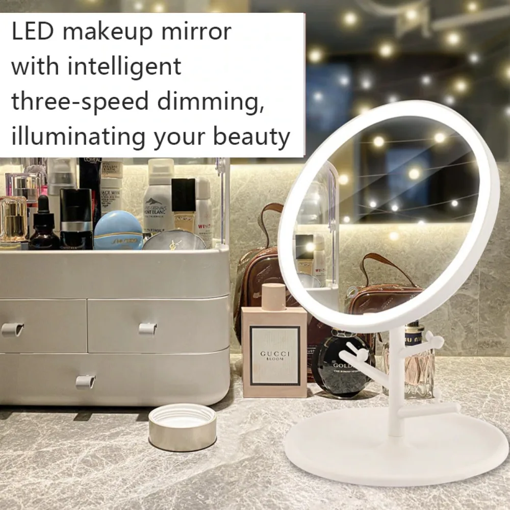 Makeup Mirror Vanity Mirror with Lights,Lighted Makeup Mirror,Touch Control,Dual Power Supply,Portable LED Makeup Mirror,Women