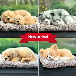 Car Dashboard Ornaments Decor Cute Simulation Plush Cats Dogs Toy Automobiles Decoration Interior Children Gift Auto Accessories