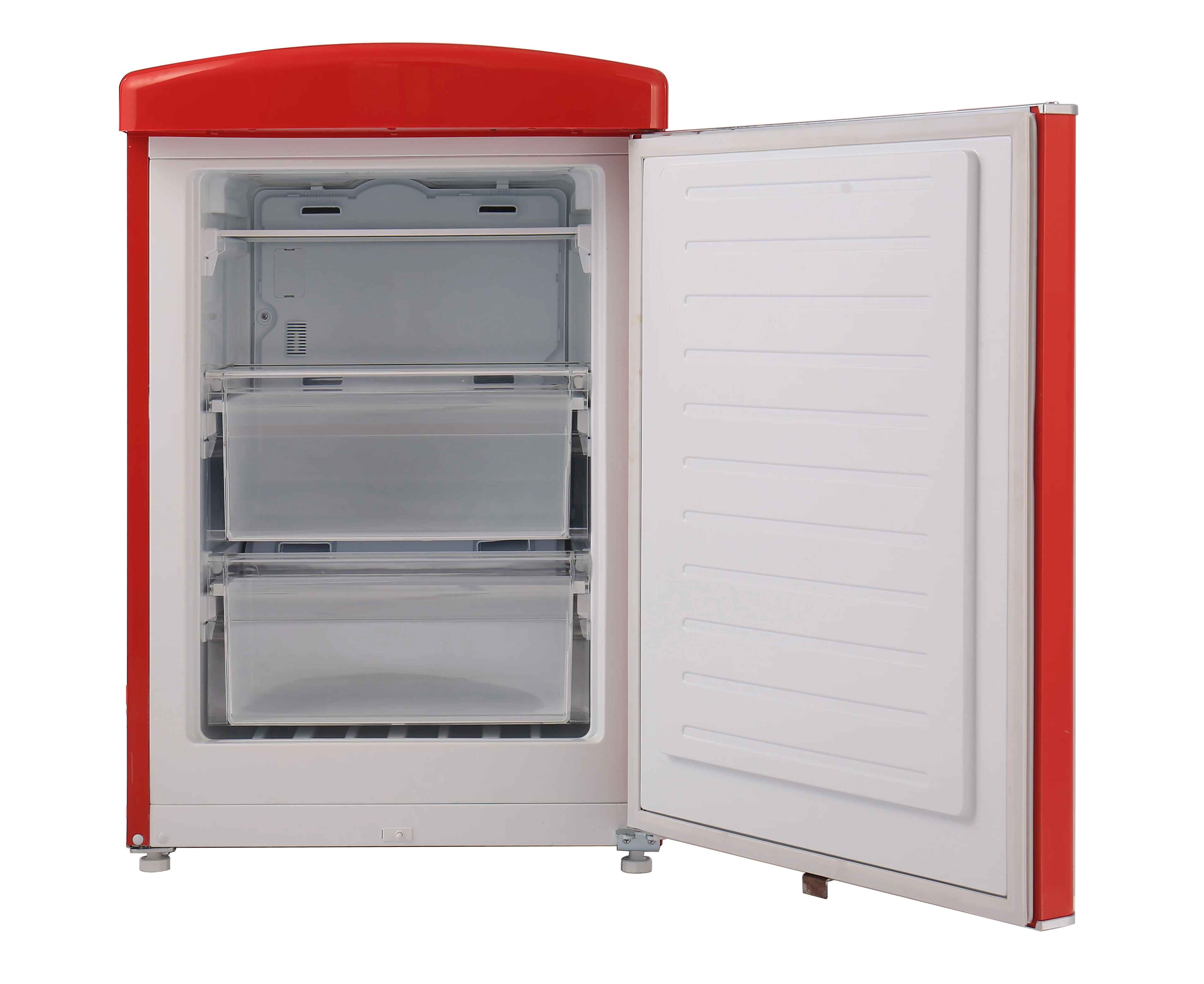 %# MSF91WE-RE Electric Portable Single Door Frost-Free Grade 2 Energy-Efficient Stainless Steel 91L Retro Mini Fridge For Hotel