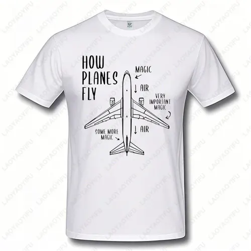 Imagen 2 del producto Camiseta Cómo volar aviones, camiseta de piloto de ingeniero, camiseta divertida con patrón de avión y latido del corazón, Camiseta estampada de algodón para hombres y mujeres, camisetas geniales de verano