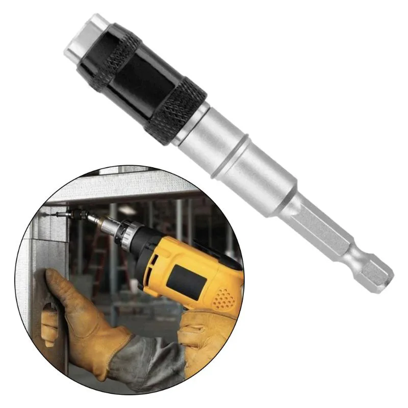 1/4 "Zeskant Magnetische Schroefboorpunt Snel Verwisselen Borgende Bithouder Boor Schroef Aandrijving Geleider Boor Verlengstang Hout Gereedschap