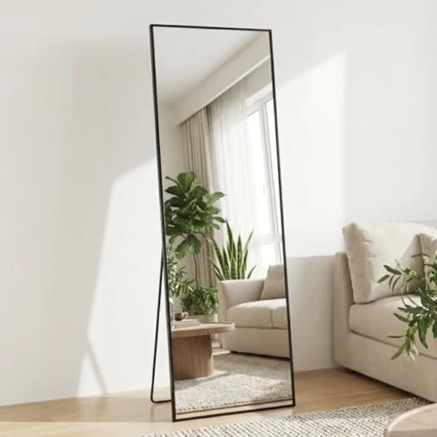 

58"x19" Full Length Mirror Full Body Mirror with Aluminum Alloy Thin Frame Leaning or Standing Suitable for Bedroom Livingroom