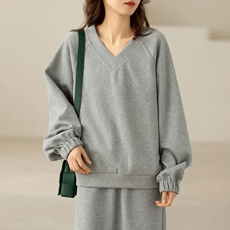 

96% хлопковые пуловеры, женские свободные топы, весенне-осенний тренд, толстовка, модная юбка, комплект из двух предметов, одежда Y2k, юбки, костюмы