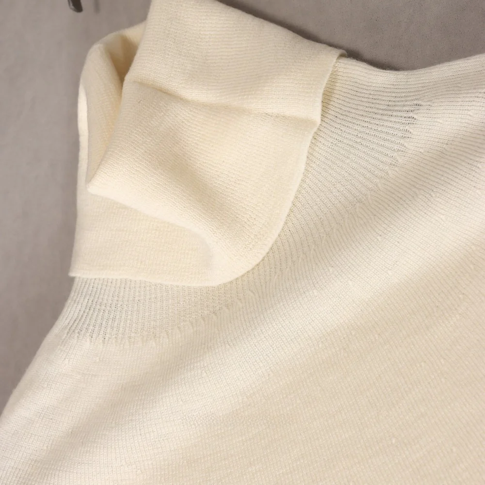 

Ультратонкий вязаный свитер с воротником-стойкой из 8-игольчатой пряжи, цельный женский зимний трикотаж от Wei Wang