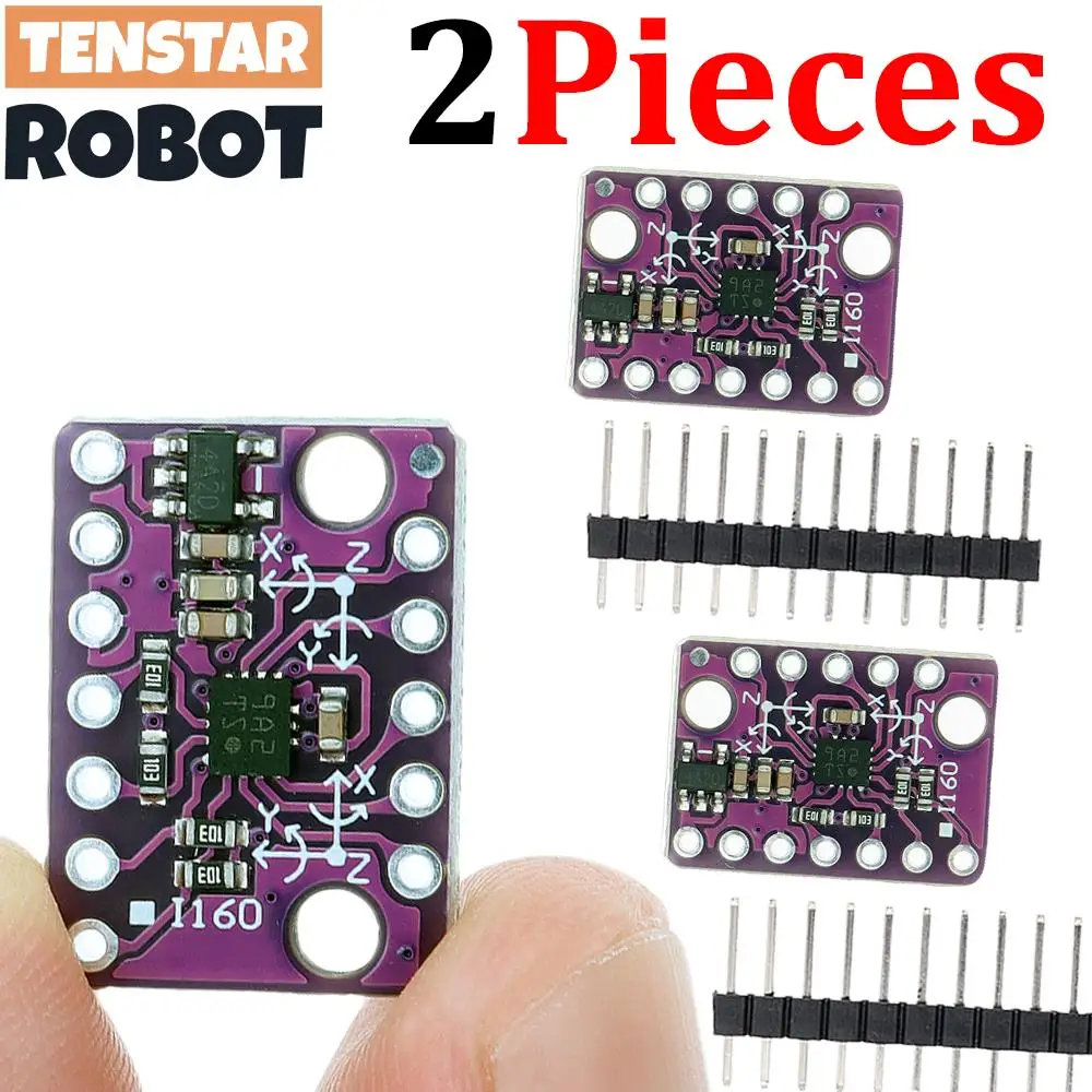TENSTAR 2 szt. BMI160 6DOF 6-osiowy żyroskop z akcelerometrem grawitacyjnym Moduł czujnika IIC I2C SPI BMI160