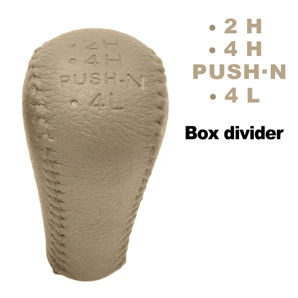 

Ergonomic Gear Shift Handle 5 Speed Handball Non-porous Beige Leather Two-piece Gear Shift Easy Installation Process