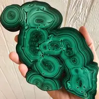 Natural Mineral Green Eyes Malachite Raw Stone Slab Healing Stone Divination Crystals Slab Specimen Gemstone Home Decoration