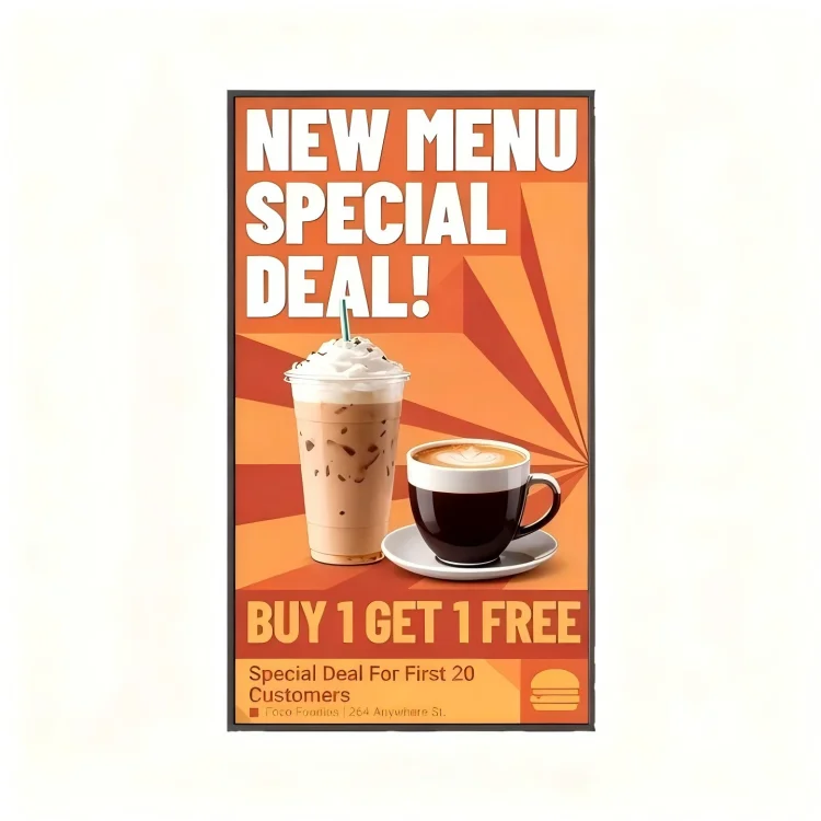 

43-55-дюймовый рекламный ЖК-дисплей с узкой рамкой по четырем сторонам, широко используемый в торговых центрах, отелях и розничных магазинах