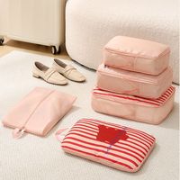 4Pcs Foldable Compressed Travel Clothes Bag Dustproof Moisture-proof Clothes Storage Bag Space Saving with Handle