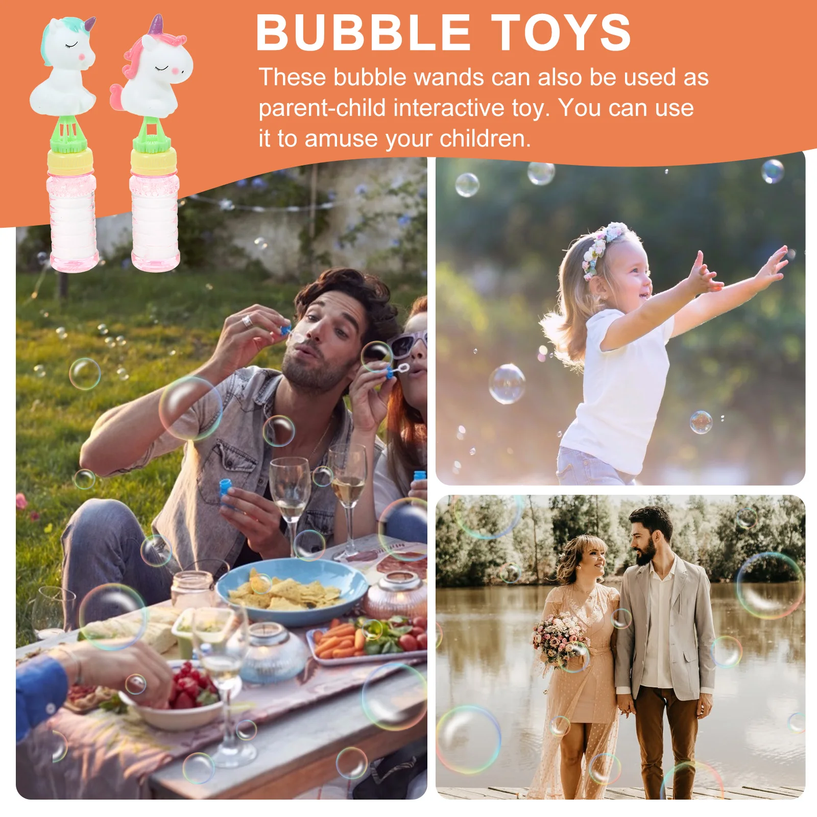 2pcs Wand For Kids Colorful Blowing Portable Plaything Summer Outdoor Party Favors Funny Bubble Maker Stick Safe Mini