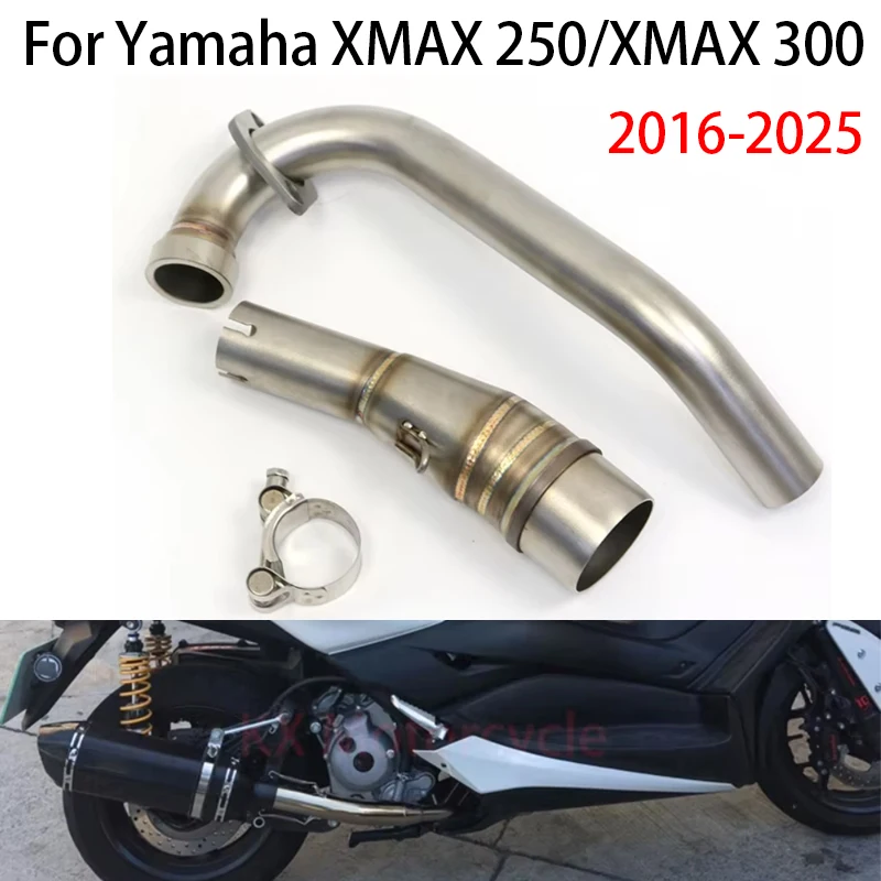 

For 2016-2025 Yamaha XMAX 250/XMAX 300 Motorcycle Exhaust Front Pipe Middle Link Connect Pipe Muffler Stainless Steel Slip On