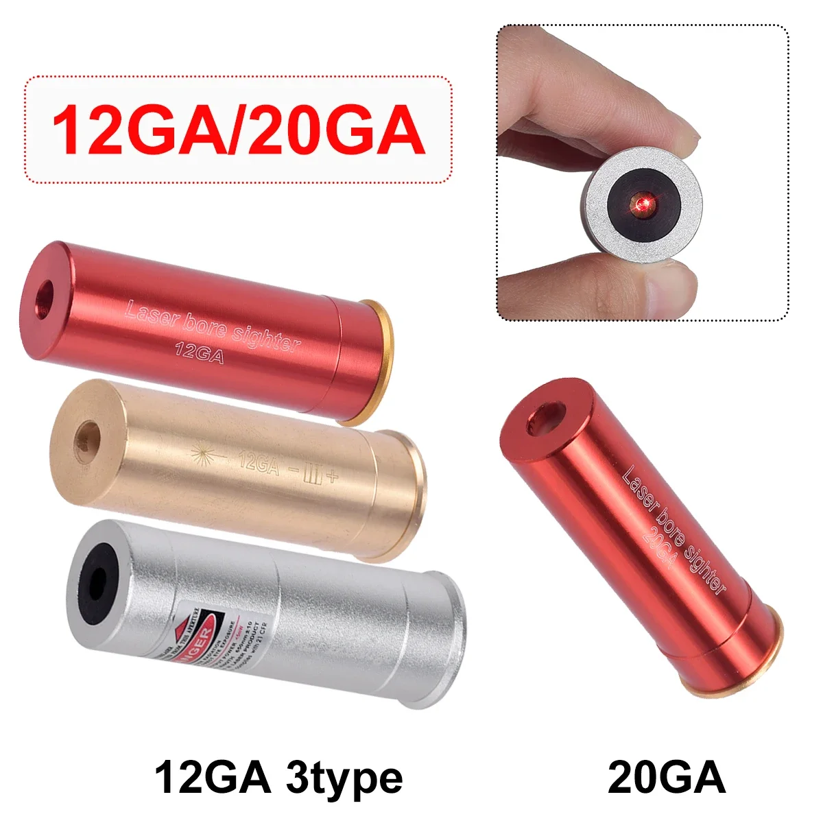 

Tactical 12GA 20GA Series Caliber Red Dot Laser Boresighter Boresighter Hunting Accessories Bore Sight 12 Gauge Barrel Cartridge