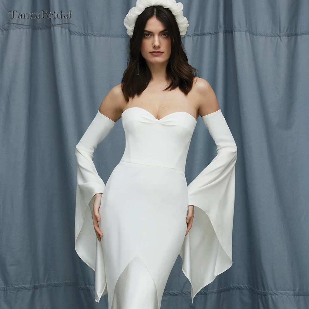 

Detachable Waterfall Wedding Sleeves Fitted Bicep, Drape Open With Asymmetric Cascading Edge. DG306