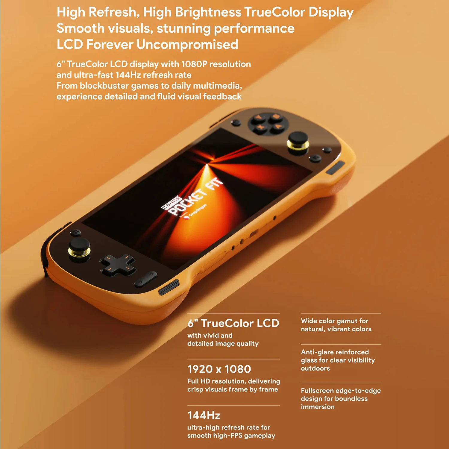 AYANEO Konkr Pocket FIT Retro-Handheld-Spielkonsole G3 GEN3 6'' LCD 144HZ WiFi 7, Streaming mit extrem geringer Latenz, 8000mAh Akku – Detail 4