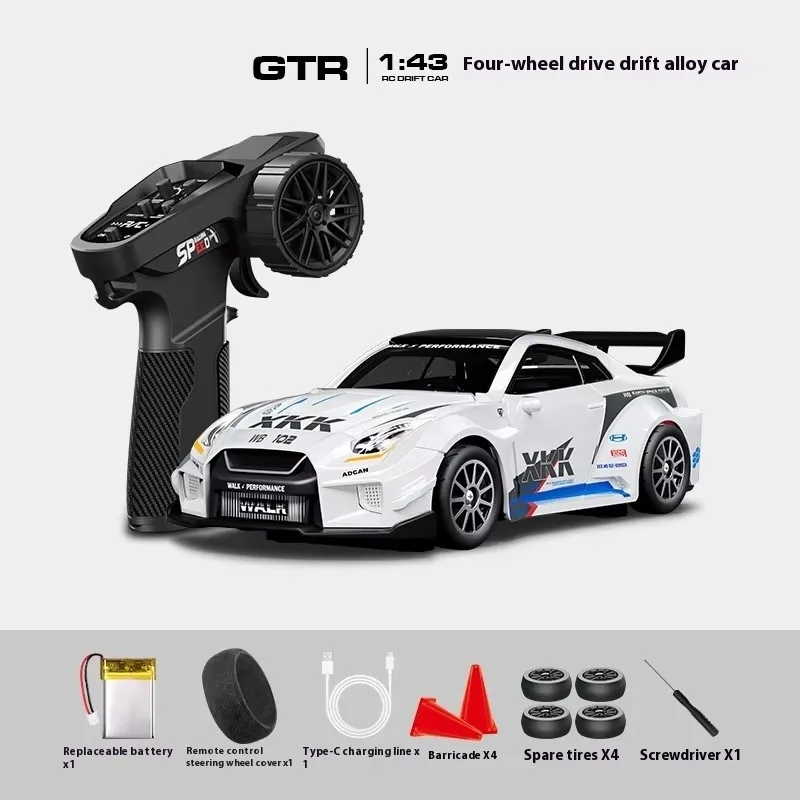 

RC four-wheel drive 2.4 remote control drift alloy car full scale 1:43 remote control car with gyroscope toy birthday gift