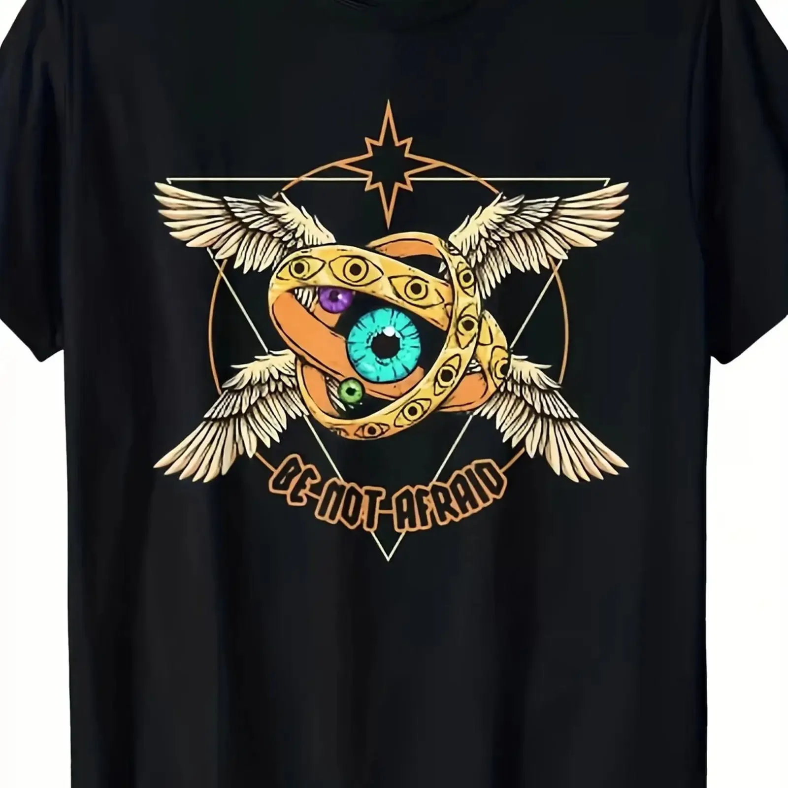 Men'S Be Not Afraid Biblically Accurate Angels Seraph Ophanim T Shirt Retro Gr vintage Washed Stylish Unisex fashion Stretched