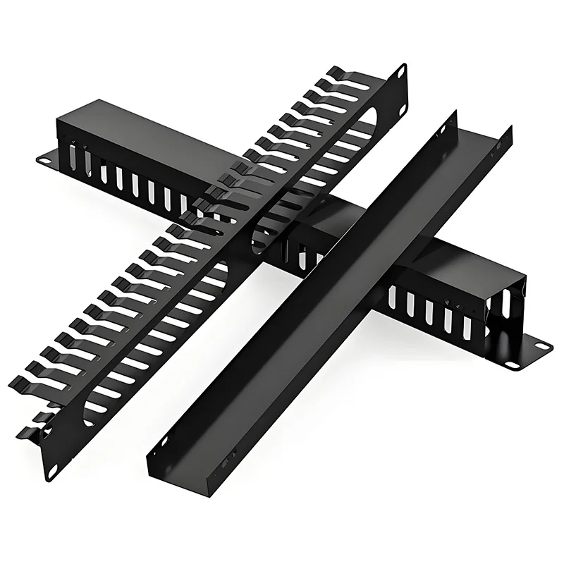 1U/2U Network Cable Management Network Patch Panel 19 inch Rack Mounted Steel/Plastic Networking Ethernet Black