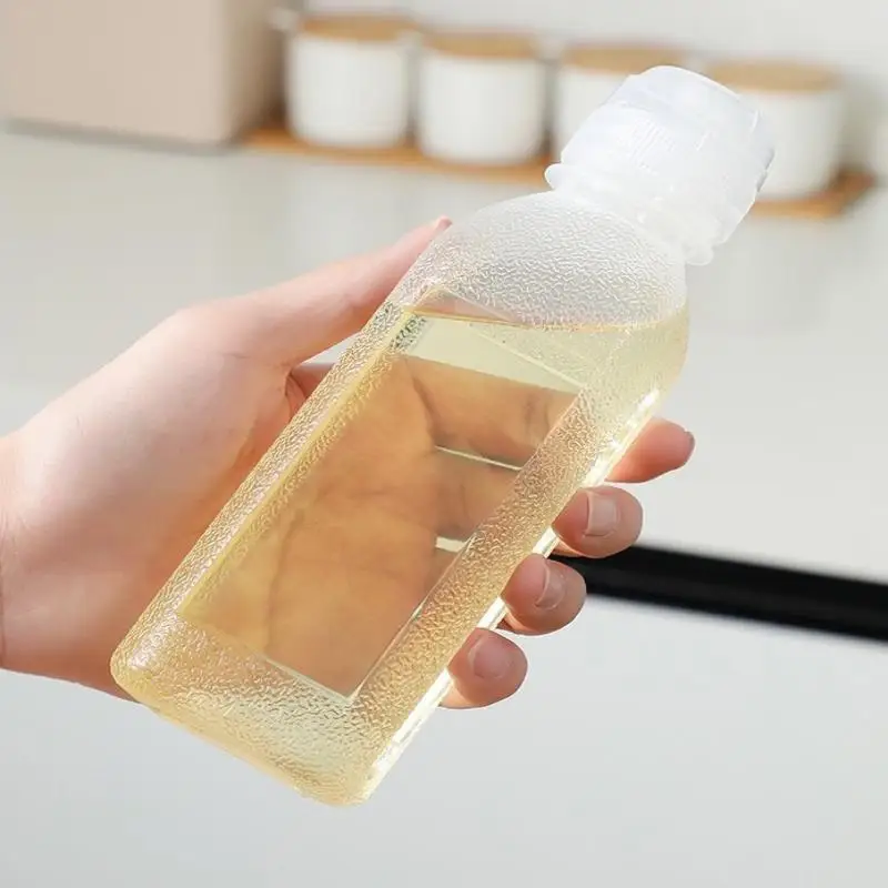 Juego de 4 Botellas de Plástico para Condimentos, Botellas Dispensadoras de Aceite de Oliva para Cocina, Botellas para Salsa BBQ, Capacidad Total de 300/500 ml