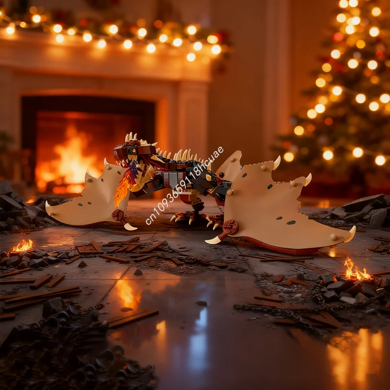 

471 шт. MOC Угорский горн хвост Гарри Модель Строительные блоки Рождественский подарок Архитектурные игрушки Сборка DIY Кирпич День рождения