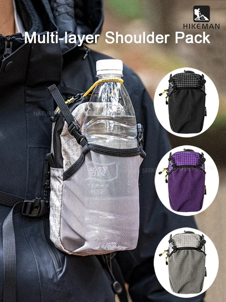 

HIKEMAN Dyneema Shoulder Pack Ultralight Tactical Add-On Water Bottle Holder for Backpack Expansion Hiking Trekking EDC Gear