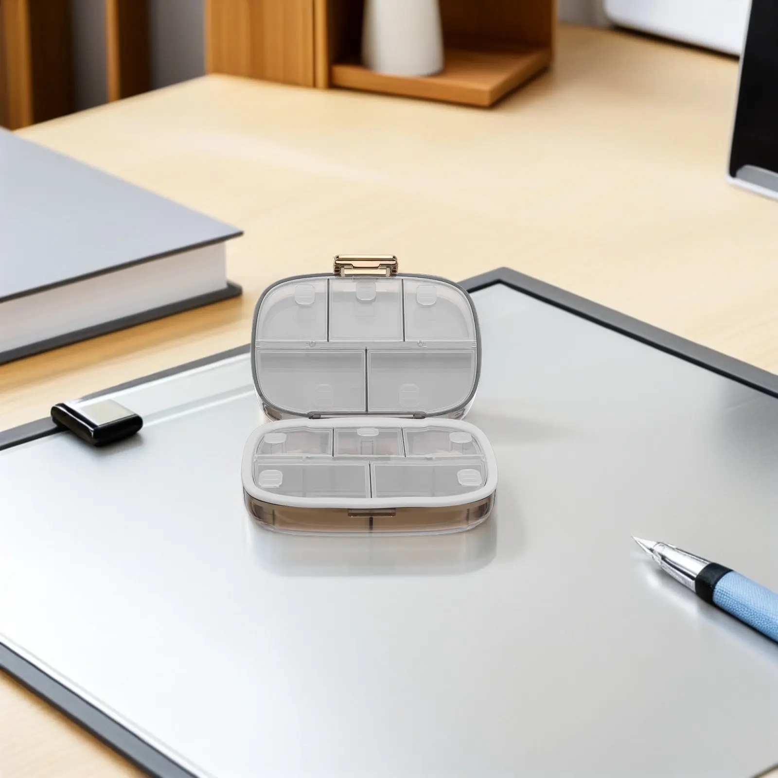 Portable Weekly Pill Organizer Double Layer Case Airtight Compartments Medication Storage Tablet Dispenser Travel Pill Holder