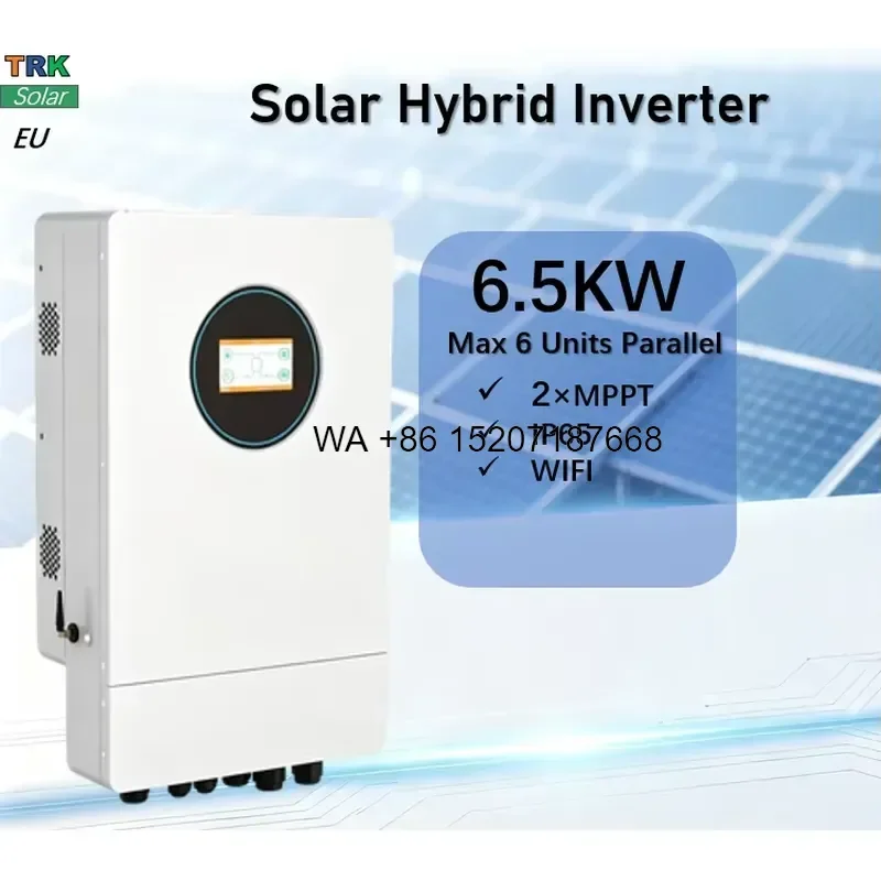 Wmwmnu for Residential 6.5KW Hybrid Solar Power Inverter Wall Mounted IP65 With Dual MPPT and Smart WIFI Remote Monitoring