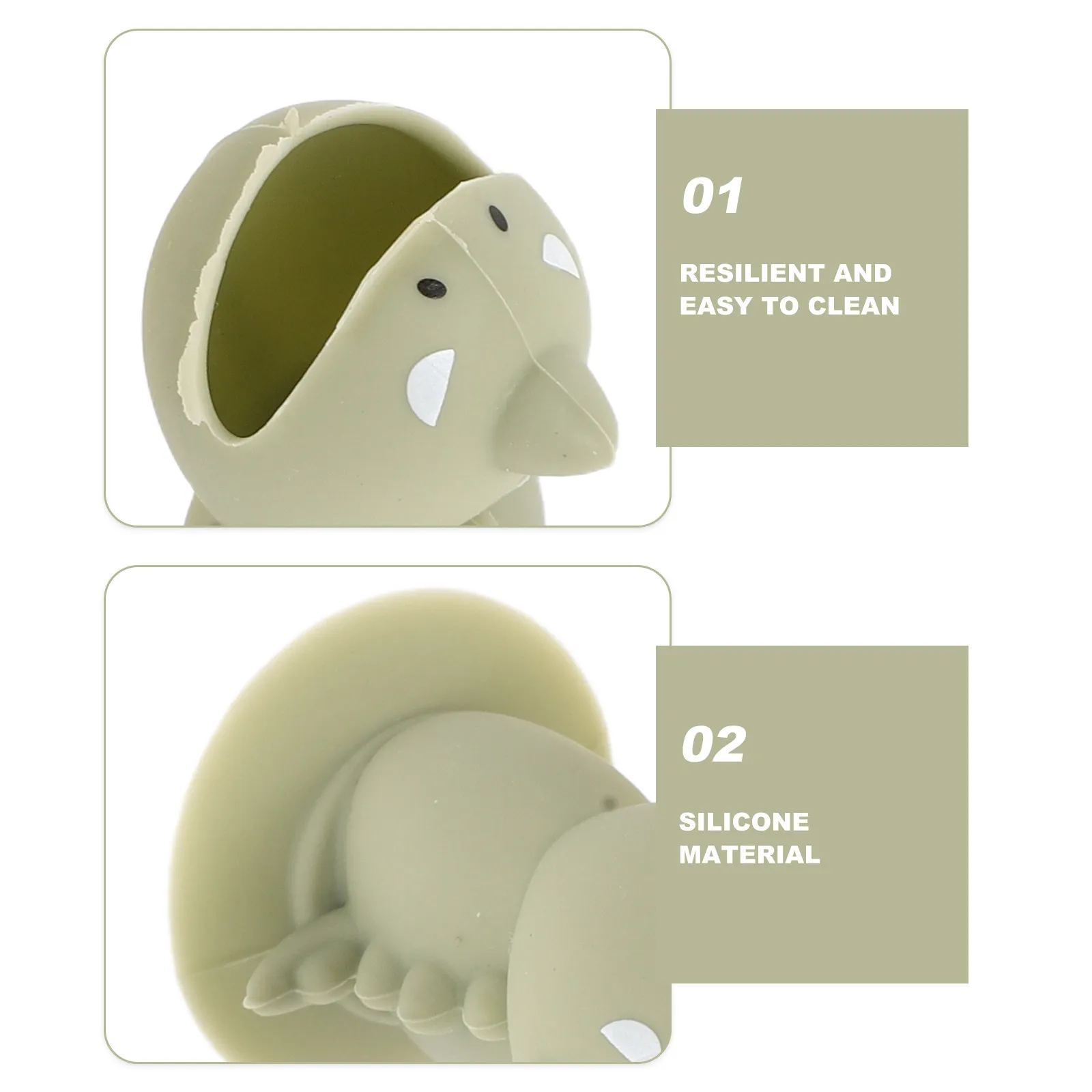 6Pcs Silicone Toothbrush Covers Mini Dinosaur Standing Tooth Brush Caps Travel Protector Household Portable Waterproof