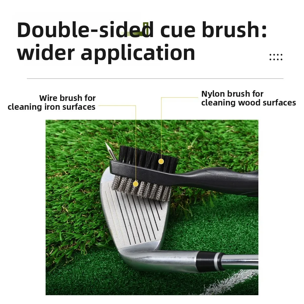 multi‑functionalGolf Club Cleaning Brush, Double-sided Club Head Cleaner, Nylon & Steel Bristle Brush, Cleaning Tool Accessories
