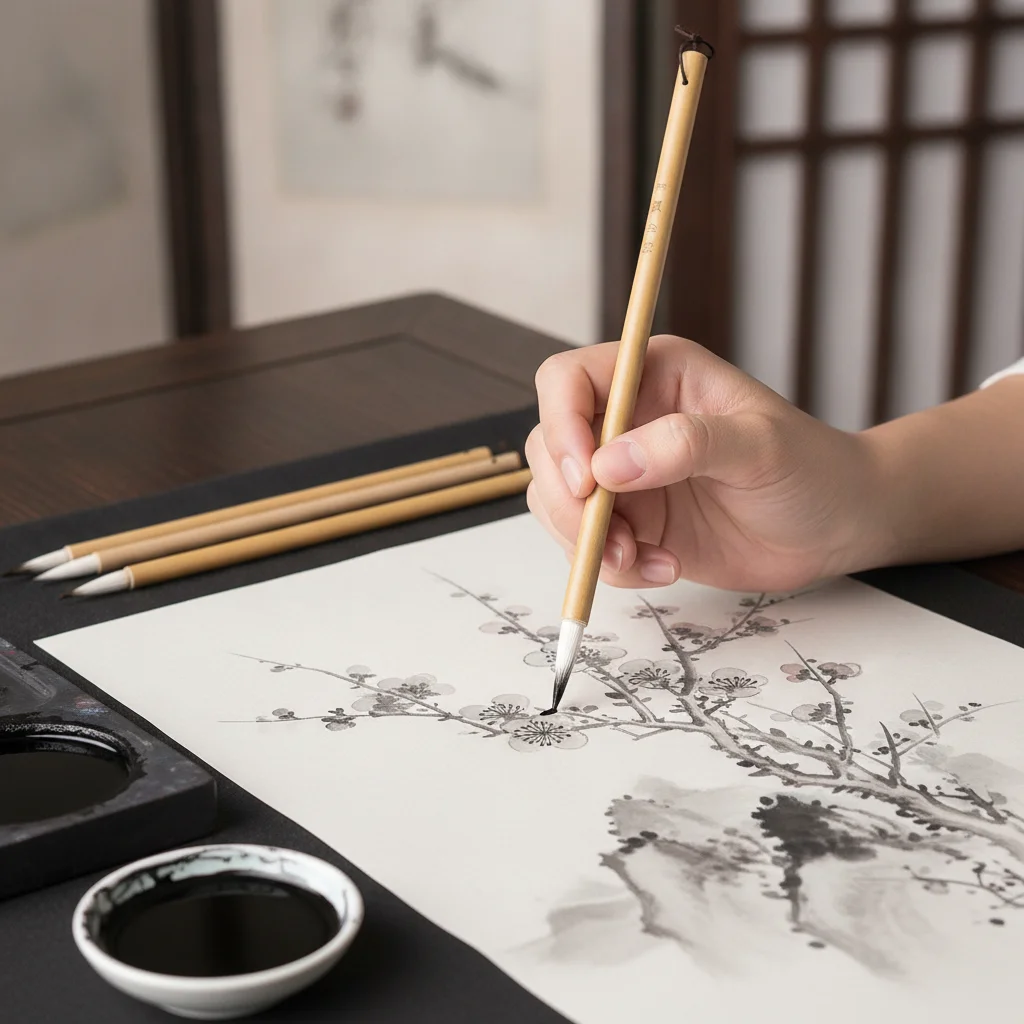 Oil Watercolor Chinese Calligraphy Brush Wolf Hair Oil Painting Scriptures Writing Brush Bamboo Art Paint Brush Class