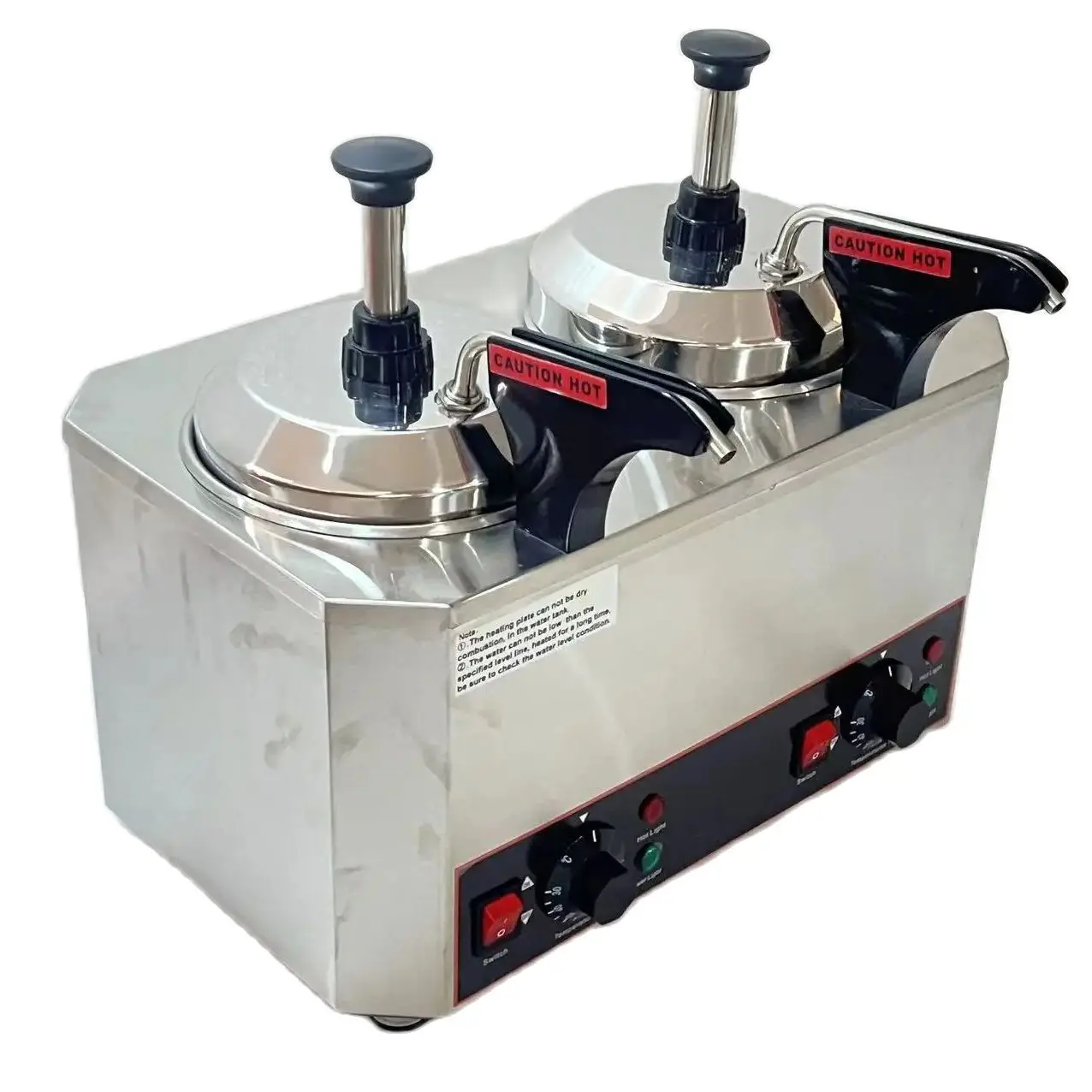 

110V 220V Commercial 2 Pot Hot Fudge Pump Warmer Machine Chocolate Sauce Dispenser Nacho Cheese Warmer Dispenser Machine