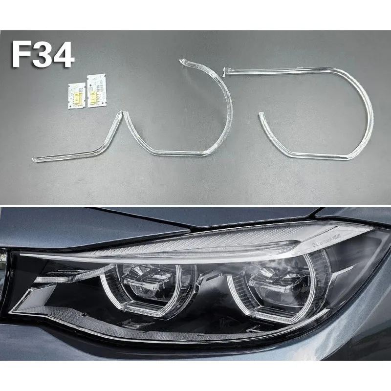 For 2017-20 BMW 3 Series GT F34 Daytime Running Light Aperture F34 High-end LED Angel Eye Light Guide Strip Tube