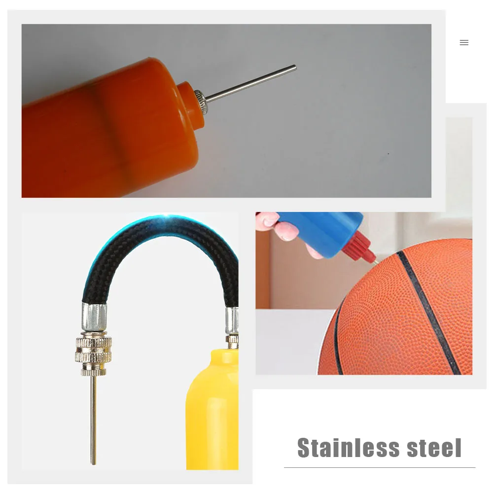 

100pcs Ball Inflation Needle Stainless Steel Multi-Function Pump Needles For Basketball Football Volleyball Rugby Handball