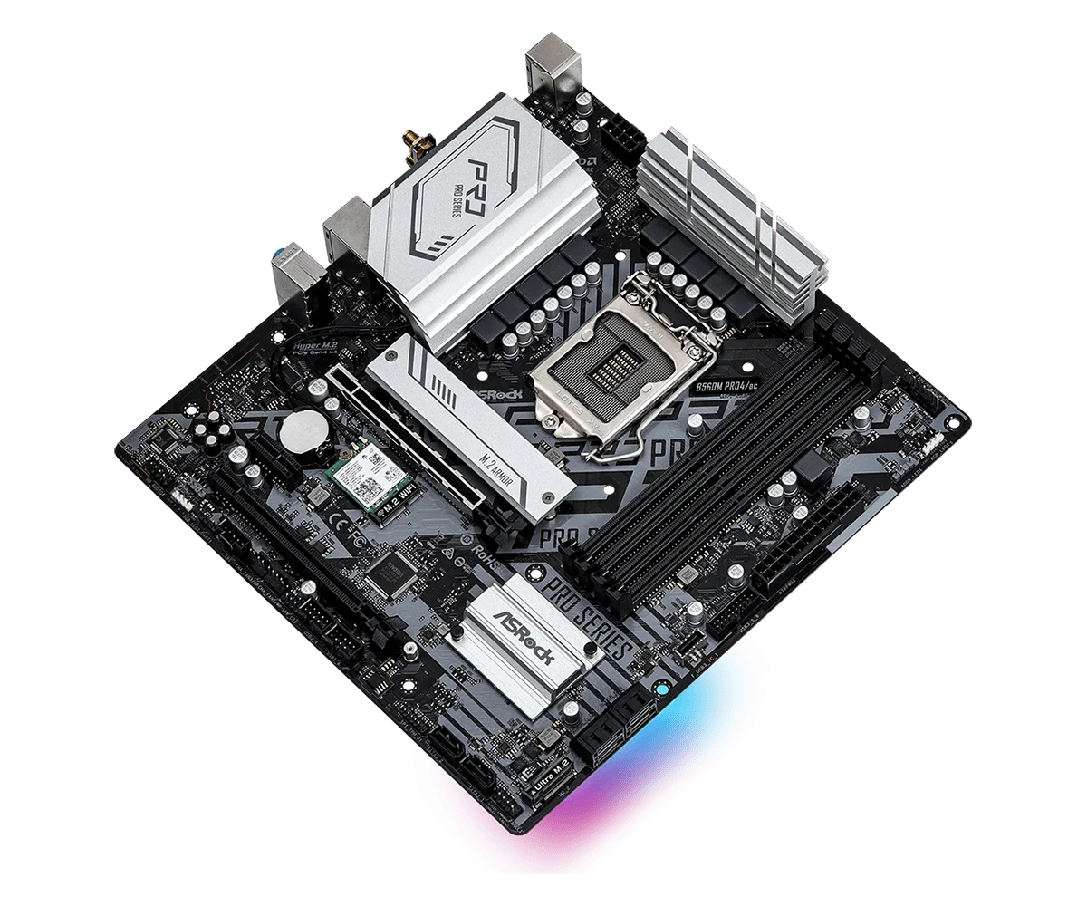 Imagem -04 - Asrock-motherboard B560m Pro4 ac Lga 1200 Ddr4 128gb M.2 Pci-e 4.0 Usb 3.0 Micro Atx I511500 I3-10300