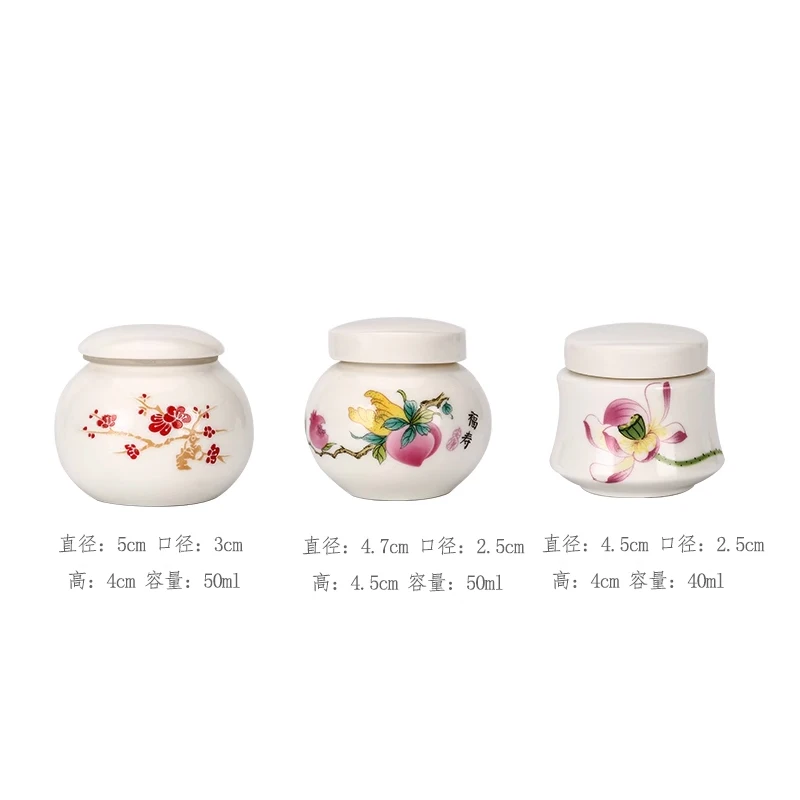 Mini Ceramic Tea Pot White Ceramic Pot Portable Travel Wake-up Tea Pot Storage Container Mini Storage Box Living Room Tea Set