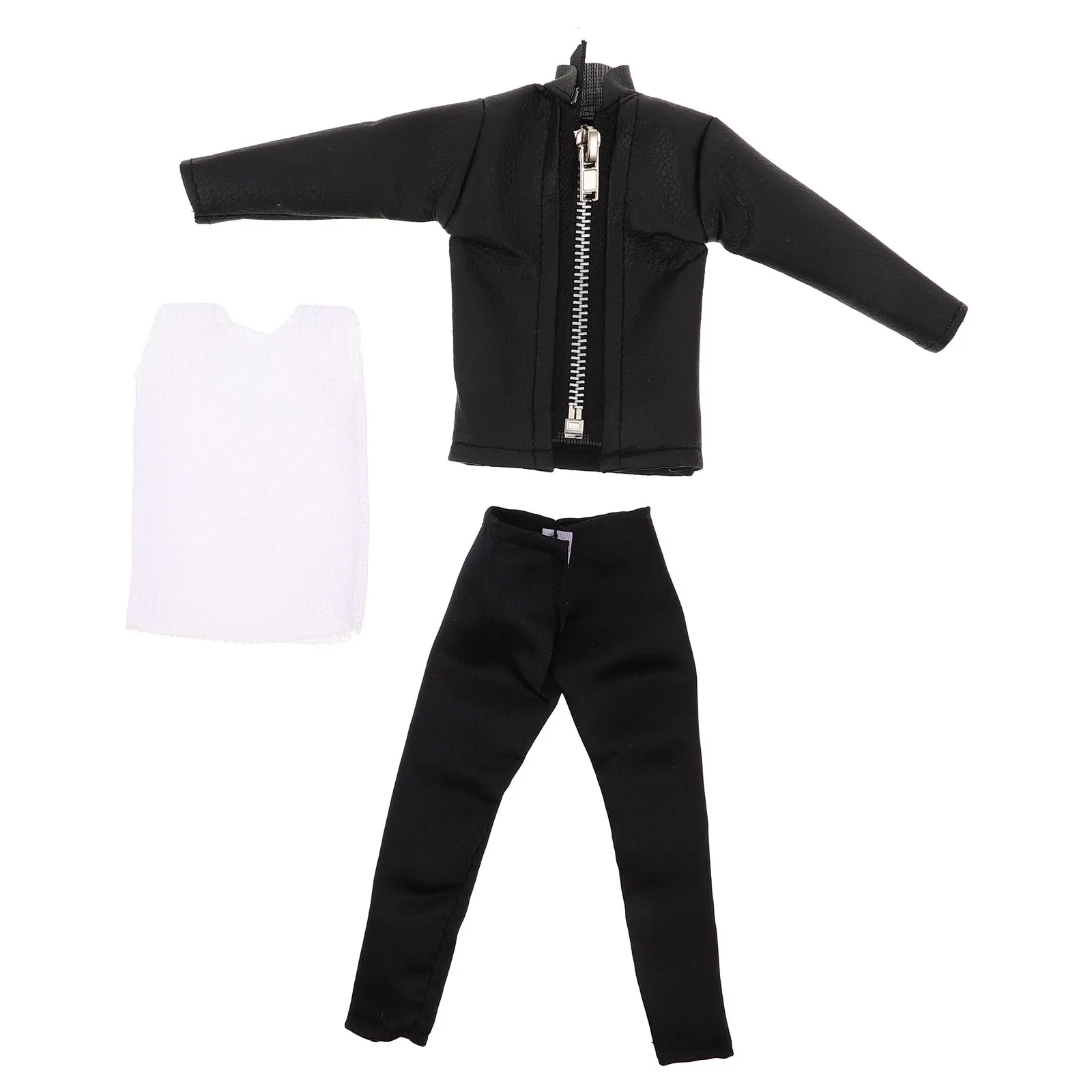 1Set Stijlvolle PU Jas Broek Set Moderne Verfijnde Look 30cm Action Figure Kleding Mode Outfits Rollenspel